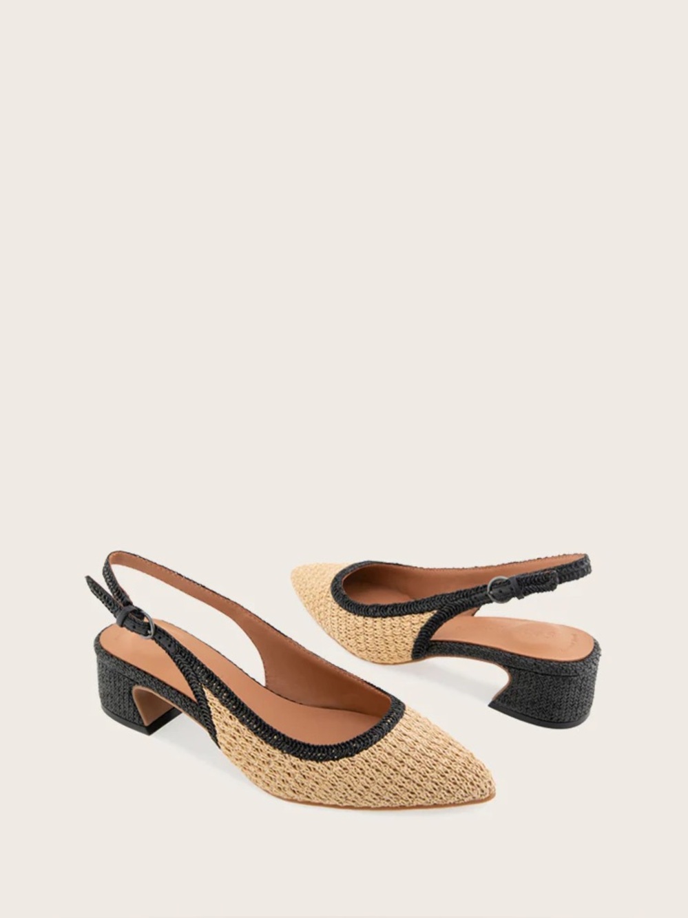 GENTLE SOULS - GEORGIA RAFFIA SLINGBACK HEEL